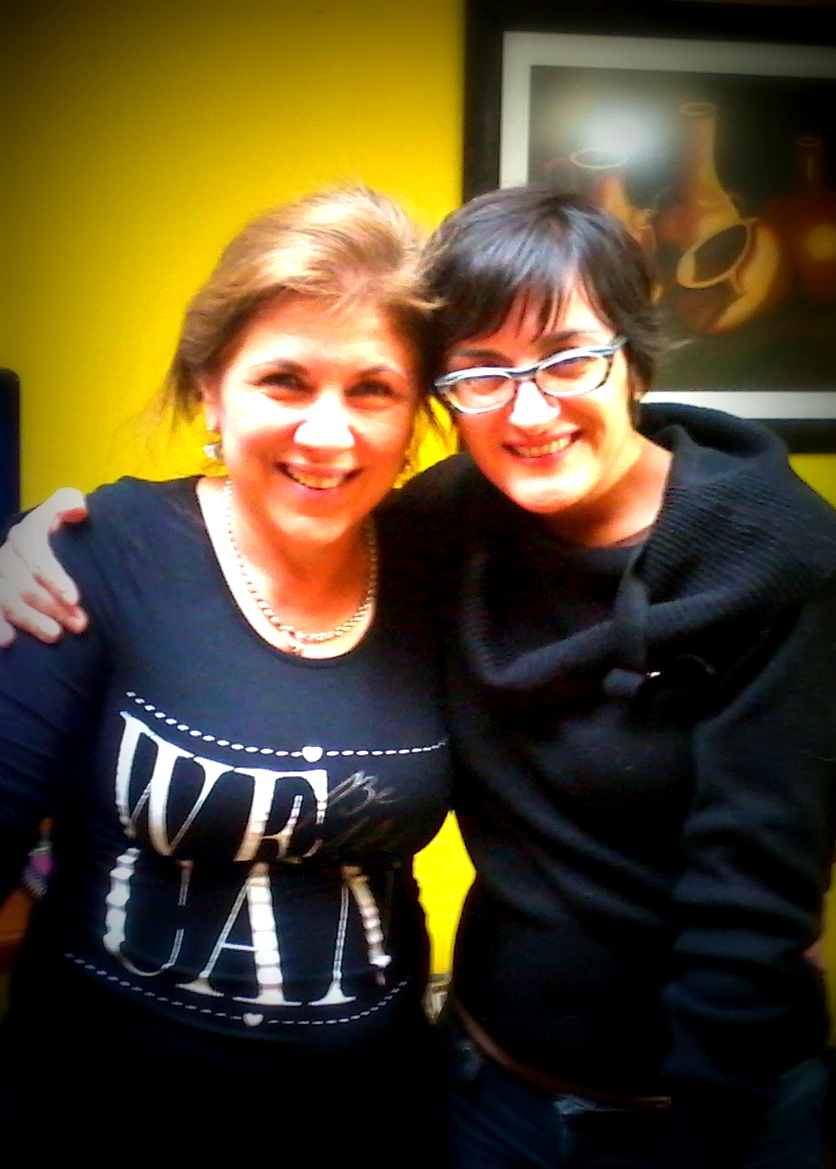 A teacher and this journalist, in Río Gallegos